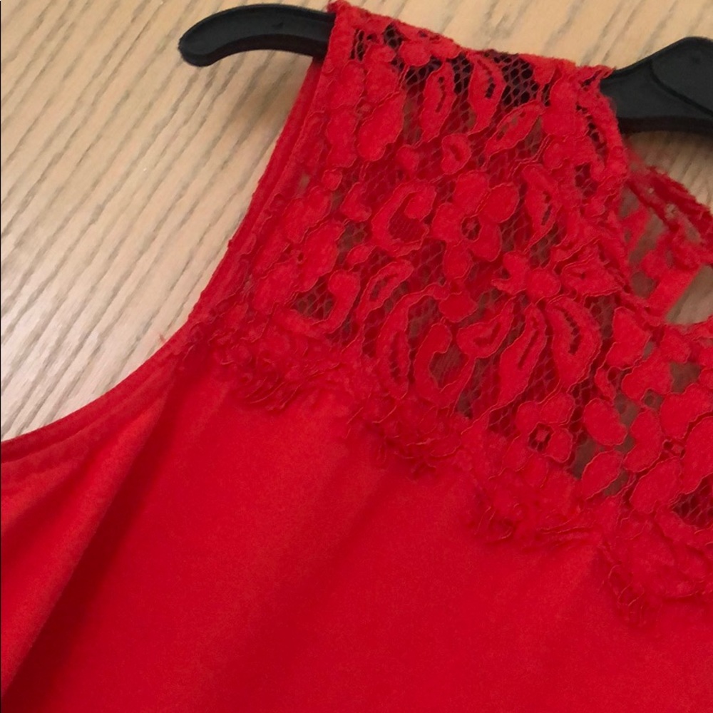 NWOT Red Lace Blouse
